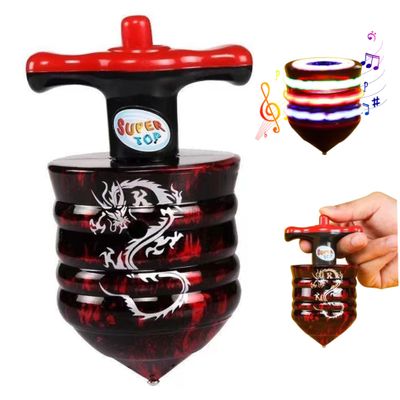 Spinning Tops for Kids|Spinning Top, Light Up Tops with Music, 35 Seconds Rotating Spinner, Colorful Lights Spin Top Toy Fun Birthday Party for Kids Random Color Handle