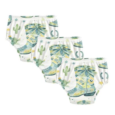 SLHKPNS Potty Training Underwear 3 Packs Cowboy Boots Cactus Stars(1) Toilet Training Pants for Toddler Girls Boys,2T