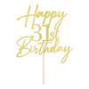 FmiyunEea Gold Glitter Happy 31st Birthday Cake Topper view 2