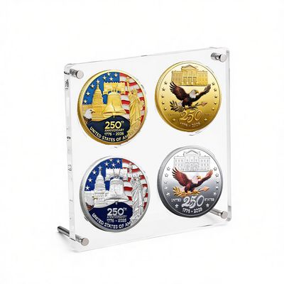 Challenge Coin Display Holder, Acrylic Clear 3D Floating Stand (Cc)