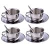 NASSMOSSE Kids Tea Set Heat-Resistant Stainless Steel Childrens Tea Set with 4 70ml Cup, 4 Saucer and Spoon for Girls and Boys view 1