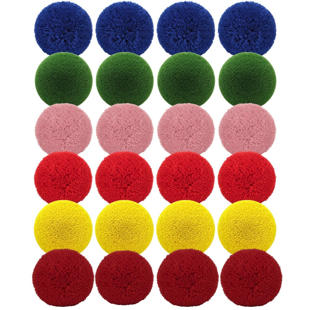 Vistnale Dodgeball Balls|24-Pack Yarn Balls, 10cm/4in Fluffy Soft Dodgeballs for Kids and Adults, Safe Playground for Indoor Outdoor Games, Handball, Random