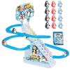 NASSMOSSE Toy Car Track Electric Penguin Climbing Stairs Toys with 9 Penguin Toy, Race Track Game with Music and Flashing LED Lights, Slide Rollercoaster Toys view 3