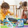 NASSMOSSE Toy Car Track Electric Penguin Climbing Stairs Toys with 9 Penguin Toy, Race Track Game with Music and Flashing LED Lights, Slide Rollercoaster Toys view 4