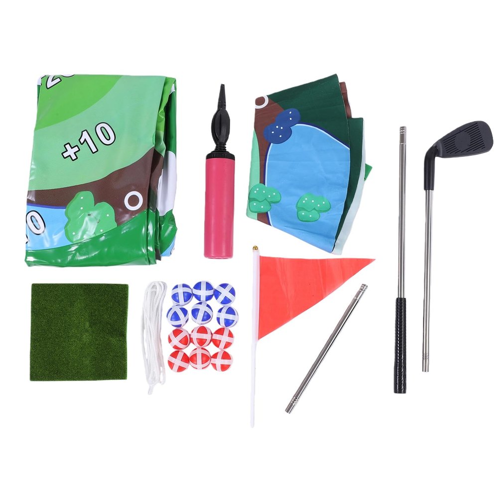 Naroote Inflatable Golf Pool Game Set PVC Floating Chipping Green with Scoring Zones Quick Setup Plush Surface for Kids and Family Pool Party Backyard Water Play