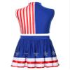 Kaerm Independence Day Apparel for Girls Elegant Party Dress Mock Neck Stripes Patchwork Outfits Blue Red White 6 view 4
