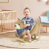 Baby Rocking Horse with Lullaby, Riding Horse, Bear Themed Plush Animal Rocker with Pedals for Ages 18-36 Months view 2