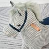 Kids Rocking Horse for Toddler 3-5, Plush Ride on Horse Wooden Rocker with Realistic Sounds, Gray view 2