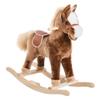 Kids Rocking Horse, Plush Toddler Rocker, Wooden Base Ride-On Toy with Handle Grip, Traditional Toy for Kids 36M+, Brown view 1