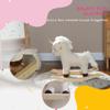 Rocking Horse, Plush Ride on Unicorn with Realistic Sound, Wooden Base, Toddler Rocking Horse for 2-4 Years, White view 3
