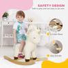 Rocking Horse, Plush Ride on Unicorn with Realistic Sound, Wooden Base, Toddler Rocking Horse for 2-4 Years, White view 4