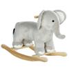 Rocking Horse, Kids Rocking Animal, Elephant Rocker with Realistic Sounds, Plush Ride on Toy for Years 2-4, Gray view 1