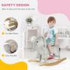 Rocking Horse, Kids Rocking Animal, Elephant Rocker with Realistic Sounds, Plush Ride on Toy for Years 2-4, Gray view 4