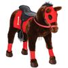 Ride on Horse for Kids 3-8 Years Old, Toddlers Race Horse with Neighing Sound, Ride on Animal Pony Toy with Saddle & Stirrups, Brown view 1