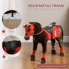 Ride on Horse for Kids 3-8 Years Old, Toddlers Race Horse with Neighing Sound, Ride on Animal Pony Toy with Saddle & Stirrups, Brown view 3