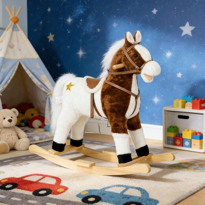 Kids Rocking Horse Toddler Plush Ride On Toy