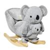 Kids Ride-On Rocking Horse, Koala-Shaped Rocker with Realistic Sounds for Children 18-36 Months, Gray view 1