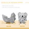 Kids Ride-On Rocking Horse, Koala-Shaped Rocker with Realistic Sounds for Children 18-36 Months, Gray view 3