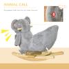 Kids Ride-On Rocking Horse, Koala-Shaped Rocker with Realistic Sounds for Children 18-36 Months, Gray view 4