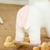 Rocking Horse, 2 in 1 Kids Ride on Horse, Rolling Unicorn Animal Rocker with Sound, Wooden Base, Pedal, Grip Handle, Plush Riding Pony for 3-6 Years Old, White view 2