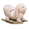 Rabbit Wooden Rocking Horse with Simulated Sound, Wooden Base, Seat Belt, Plush Stuffed Rocking Chair for Baby, Toddler, 18-36 Months, Pink view 1