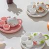 Miniature Tea Service Accessories Set Cats Theme Miniature Tea Cup Teapot Decoration for Home Use Earthenware Container view 3