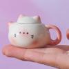Miniature Tea Service Accessories Set Cats Theme Miniature Tea Cup Teapot Decoration for Home Use Earthenware Container view 4