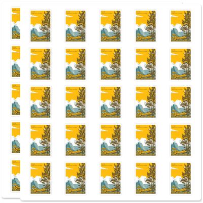 Yosemite National Park Half Dome Valley California Retro Travel Poster Waterproof UV Resistant Outdoor Decor 50 Pack 1 Inch Vinyl Decal Sticker