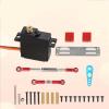 Rc Parts Compatible with WPL C14 C24 1/16 RC Car Upgrade Parts Accessories 17G Metal Gear Servo Steering Link Rod Mount Set view 4