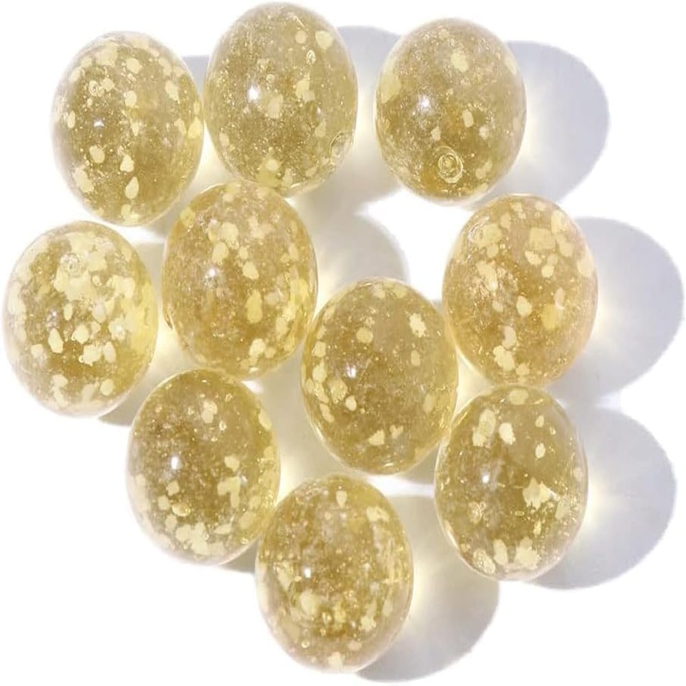 HRSDZKJ 10Pcs Gold Marbles Glow in The Dark Marbles for Glass Glass Ball Luminous Ball Runs for Marble Games DIY and Home Decoration Dice and Marble Games(12mm/0.47in)