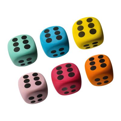 yanzunlrn 6Pcs Educational Bright Color 6 Sided Dices Foam Large Cubes with Dots Colorful Big Foam Large Dices Set for Game Dots Educational Toy