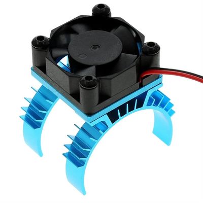 SKorFGX Electric Car Motor Heatsink Cover with Cooling Fan Compatible with 1/10 TT02 RC Car 540 550 3650 Motor Heat Sink Blue