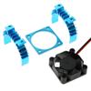 SKorFGX Electric Car Motor Heatsink Cover with Cooling Fan Compatible with 1/10 TT02 RC Car 540 550 3650 Motor Heat Sink Blue view 4