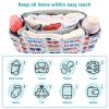 decor gift parent stroller organizer Bow Red White & Blue 4th Of July stroller caddy organizer with cup holder with insulated view 4