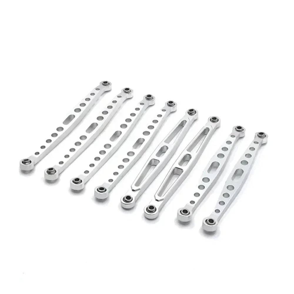 RC Parts Spare Parts for ZP1001 1002 1003 1004 1/10 Metal Connecting Pull Rod Links Suitable Remote Control for Climbing Car Upgrade Parts Replacement Repair(Silver)