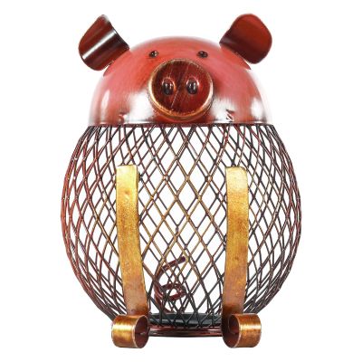 Aumotop Piggy Bank Cute Iron Holder Money Box for Kids, Handmade Crafts for Home Decoration or Gift Young Children