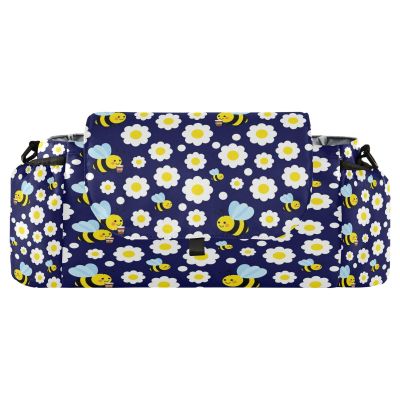 decor gift stroller organizer for baby Daisy Chamomile Bees Flower Gardeners stroller caddy with cup holders with insulated