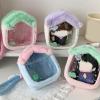 Portable Minis Doll Pouches Carrying Case Clear Figure Display Bag with Keychain Hanging Blinds Box Organizers with Zipper Small Doll Storage Pouches Bag view 3