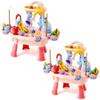 Artmeer Sand and Water Table Playset for Kids, Toddler Water Play Table with Electric Pump Faucet, Play Sink, Fishing Toys, Pink, 2 Pack view 1