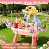 Artmeer Sand and Water Table Playset for Kids, Toddler Water Play Table with Electric Pump Faucet, Play Sink, Fishing Toys, Pink, 2 Pack view 4