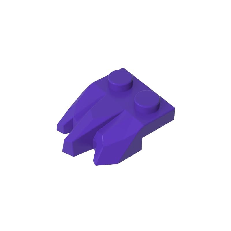 27261 2x2 Ornaments Three-Fingered Rock Shaped Panel, Dark Purple, 10 pcs