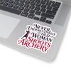 Old Woman Archery Sticker Never Underestimate Shoots Recurve Bow Decal for Senior Archers, Bowhunters view 2