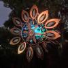 Wind Spinners for Outdoor Yard Decor, 360 Swivel Large Outdoor Metal Wind Spinner with Solar Lights, 75" Wind Sculptures Garden Decor for Patio Lawn Backyard Landscape view 4