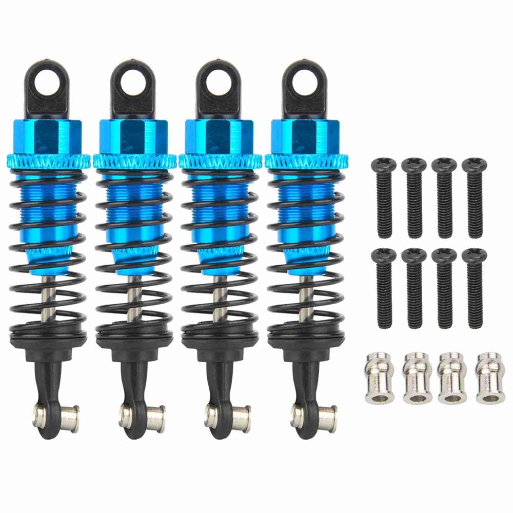 Baxnore RC Aluminum Shock Dampers Heavy Duty Upgrade Suspension Parts Precision Matched Piston for A949 A969 A979 K929 1/18 Scale Model Cars Titanium Yellow Blue Purple 4Pcs (Blue)