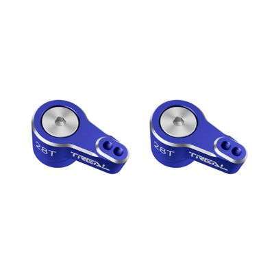TREAL Aluminum 7075 Servo Horn Saver 28T (2pcs) for Axial SCX30(Blue)