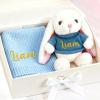 OELTTG Personalized Baby Blankets and Bunny Stuffed Animal with Name, Personalized Shower, Birthday 2 in 1 Gift Set for Boys Girls view 1