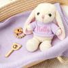 OELTTG Personalized Baby Blankets and Bunny Stuffed Animal with Name, Personalized Shower, Birthday 2 in 1 Gift Set for Boys Girls view 3