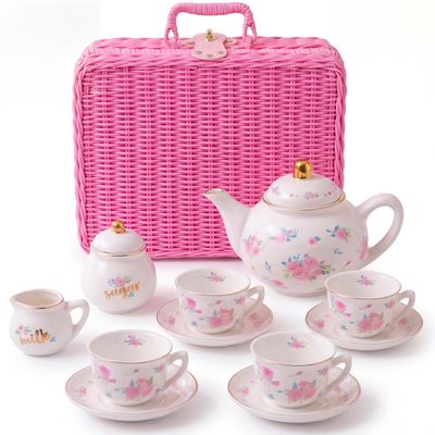 Giggle & Honey Floral Porcelain Tea Set for Girls