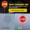 Solar LED Pedestrian Crossing Sign, 24" Aluminum Traffic Warning Sign, Solar-Powered Flashing Stop Sign, Bright & eco-friendlys Safety Alert for Road Users view 2
