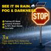 Solar LED Pedestrian Crossing Sign, 24" Aluminum Traffic Warning Sign, Solar-Powered Flashing Stop Sign, Bright & eco-friendlys Safety Alert for Road Users view 3
